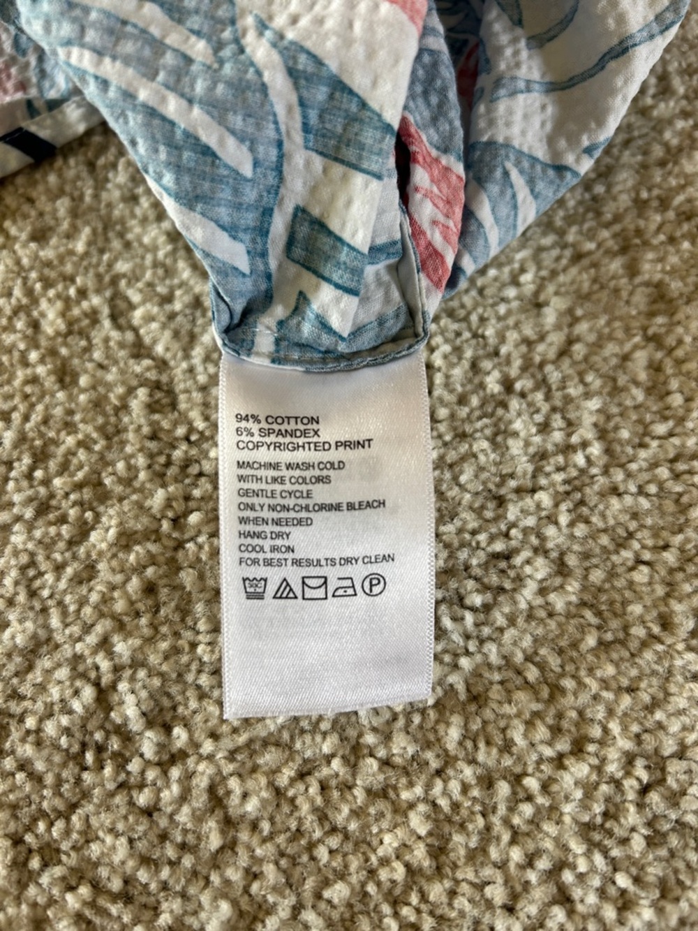 Tommy Bahama Blue and Red Tropical V-Neck Sleeveless Camisole - Picture 4 of 4